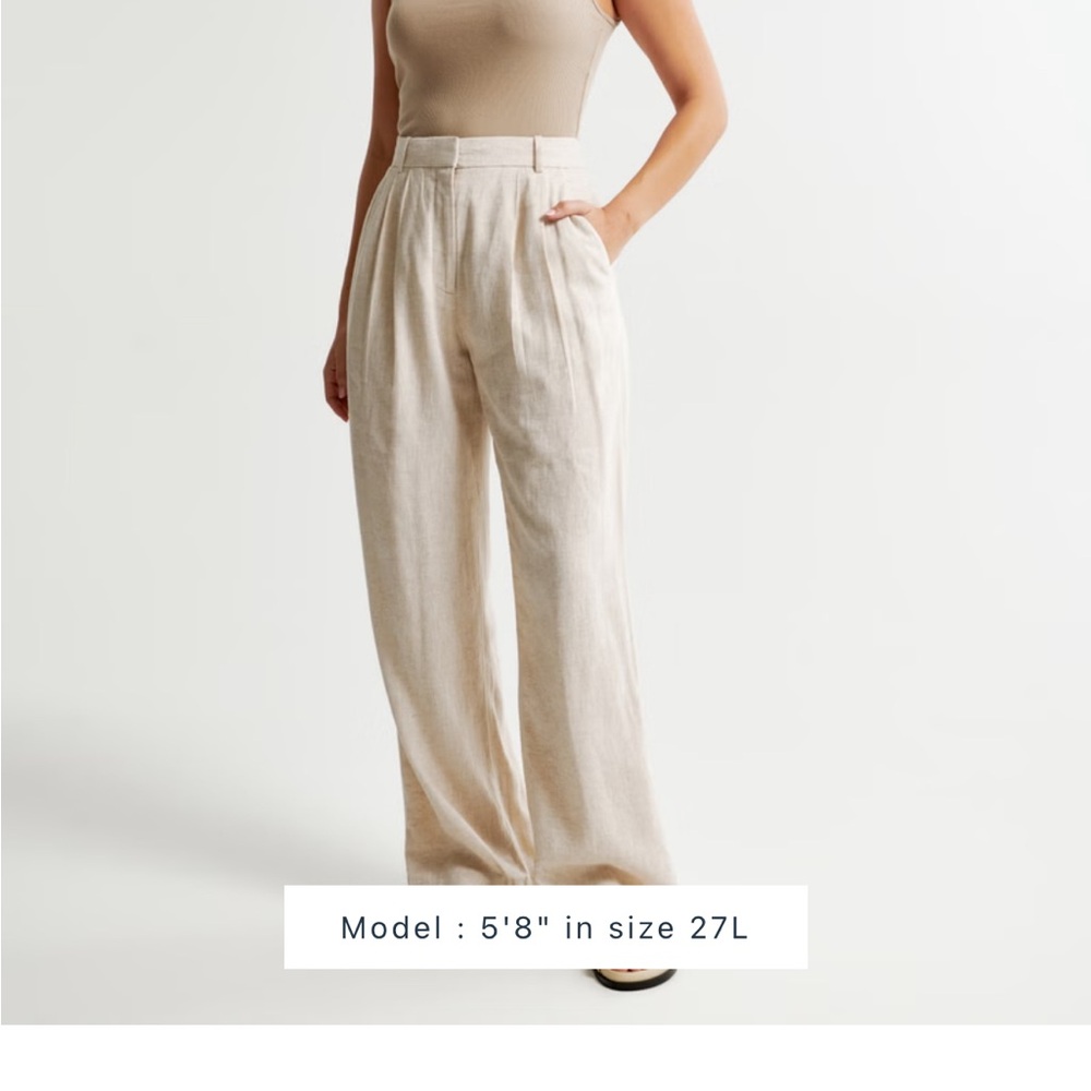 Abercrombie curve love wide leg linen pants, size M.
